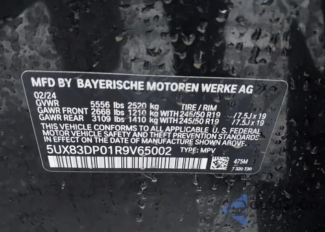 2024 BMW X3 M40I z USA, uszkodzony, nr VIN 5UX83DP01R9V65002